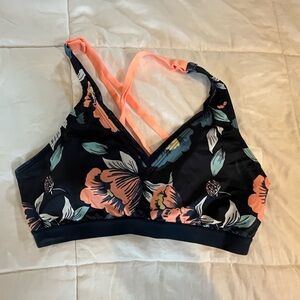 Floral Black and Orange Women's Bralette